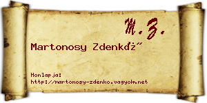 Martonosy Zdenkó névjegykártya